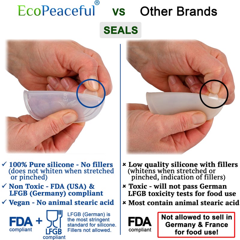 EcoPeaceful 316 Surgical Stainless Steel Mason Jar Lids WIDE Mouth - Rust-proof, Airtight, Leak-proof, BPA-Free, PVC-free, Vegan, Reusable - Not for Canning - Image 4